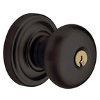 Baldwin Hardware Juego de Entrada con Llave 5205 — Perilla Classic con Roseta Clásica — Bronce aceitado