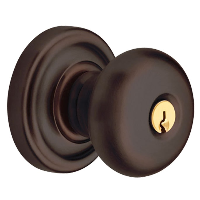 Baldwin Hardware Juego de Entrada con Llave 5205 — Perilla Classic con Roseta Clásica — Bronce veneciano