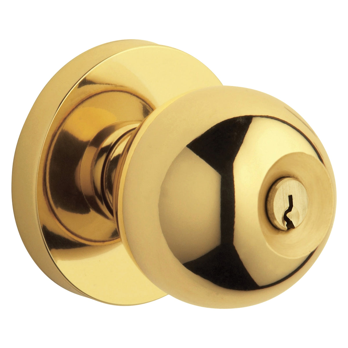 Baldwin Hardware Juego de Entrada con Llave 5215 — Perilla Minneapolis — Latón sin laca