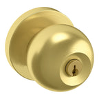 Baldwin Hardware Juego de Entrada con Llave 5215 — Perilla Minneapolis — Latón satinado Lifetime
