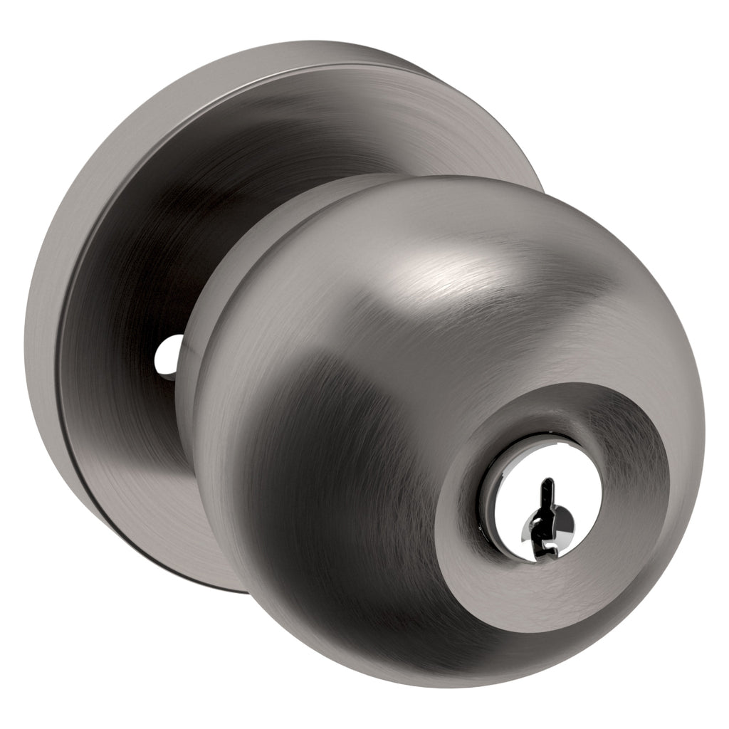 Baldwin Hardware Juego de Entrada con Llave 5215 — Perilla Minneapolis — Níquel grafito Lifetime