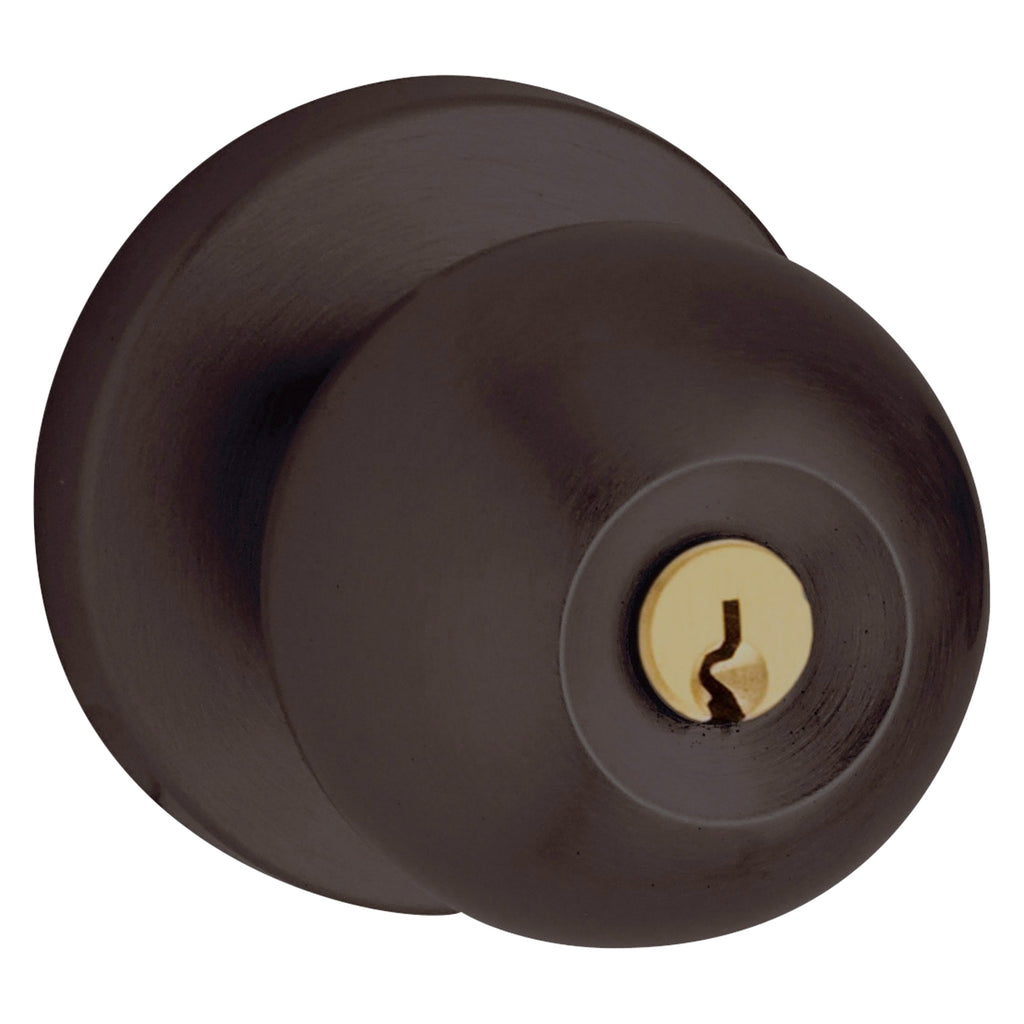 Baldwin Hardware Juego de Entrada con Llave 5215 — Perilla Minneapolis — Bronce aceitado