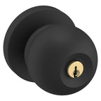 Baldwin Hardware Juego de Entrada con Llave 5215 — Perilla Minneapolis — Negro satinado