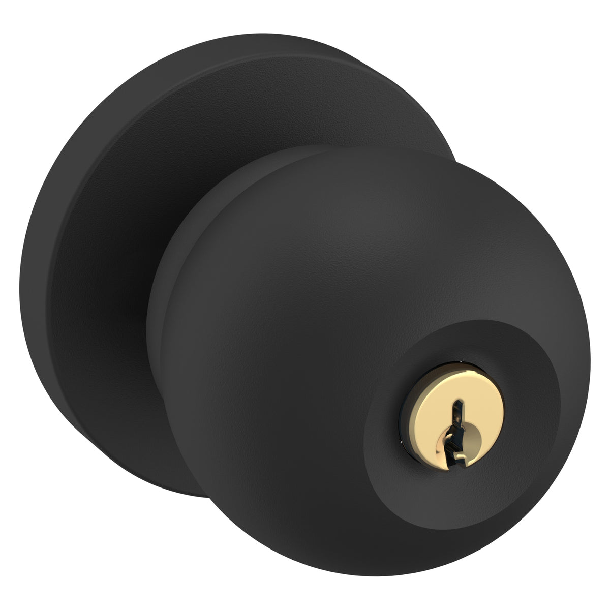 Baldwin Hardware Juego de Entrada con Llave 5215 — Perilla Minneapolis — Negro satinado