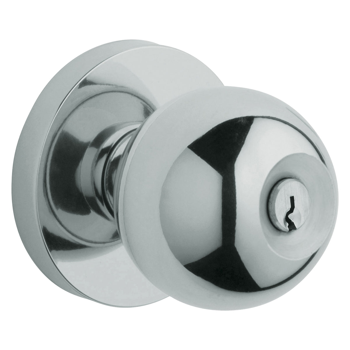 Baldwin Hardware Juego de Entrada con Llave 5215 — Perilla Minneapolis — Cromo pulido