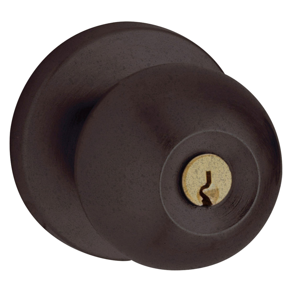 Baldwin Hardware Juego de Entrada con Llave 5215 — Perilla Minneapolis — Bronce aceitado envejecido