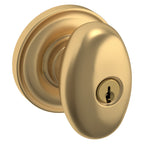 Baldwin Hardware Juego de Entrada con Llave 5225 — Perilla Egg con Roseta Clásica — Latón vintage