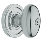 Baldwin Hardware Juego de Entrada con Llave 5225 — Perilla Egg con Roseta Clásica — Cromo pulido