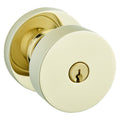Baldwin Hardware Juego de Entrada con Llave 5230 — Perilla Contemporary con Roseta Redonda — Latón pulido Lifetime (PVD)