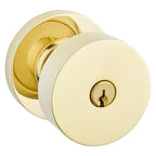 Baldwin Hardware Juego de Entrada con Llave 5230 — Perilla Contemporary con Roseta Redonda — Latón sin laca