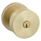 Baldwin Hardware Juego de Entrada con Llave 5230 — Perilla Contemporary con Roseta Redonda — Latón vintage