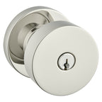 Baldwin Hardware Juego de Entrada con Llave 5230 — Perilla Contemporary con Roseta Redonda — Níquel pulido Lifetime