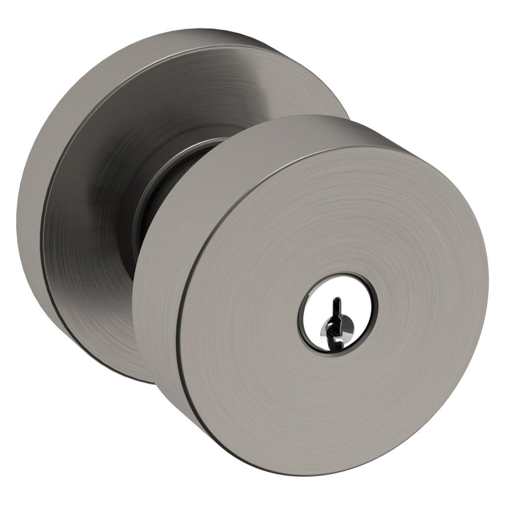 Baldwin Hardware Juego de Entrada con Llave 5230 — Perilla Contemporary con Roseta Redonda — Níquel grafito Lifetime