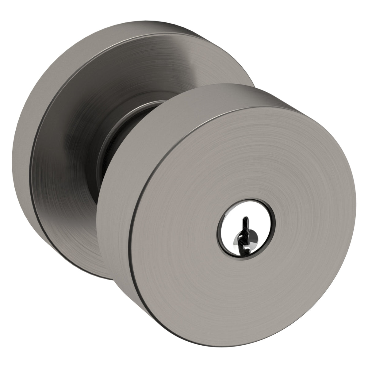 Baldwin Hardware Juego de Entrada con Llave 5230 — Perilla Contemporary con Roseta Redonda — Níquel grafito Lifetime