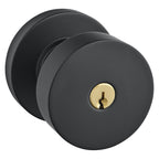 Baldwin Hardware Juego de Entrada con Llave 5230 — Perilla Contemporary con Roseta Redonda — Negro satinado