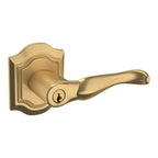 Baldwin Hardware Juego de Entrada con Llave 5237 — Manija Bethpage con Roseta Bethpage — Latón vintage