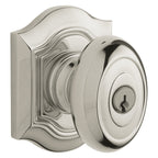 Baldwin Hardware Juego de Entrada con Llave 5237 — Perilla Bethpage con Roseta Bethpage — Níquel pulido Lifetime
