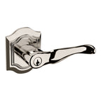 Baldwin Hardware Juego de Entrada con Llave 5237 — Manija Bethpage con Roseta Bethpage — Níquel pulido Lifetime