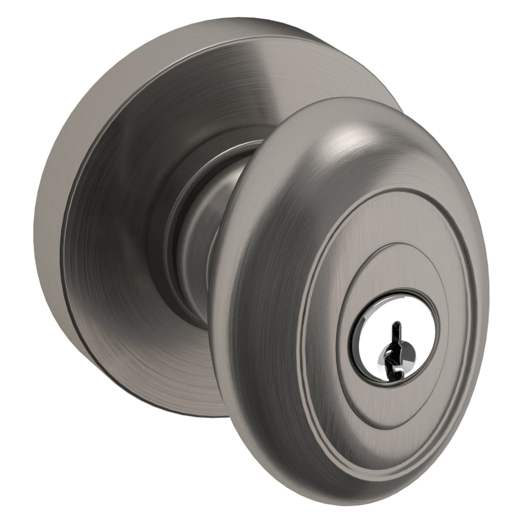 Baldwin Hardware Juego de Entrada con Llave 5237 — Perilla Bethpage con Roseta Bethpage — Níquel grafito Lifetime
