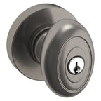 Baldwin Hardware Juego de Entrada con Llave 5237 — Perilla Bethpage con Roseta Bethpage — Níquel grafito Lifetime
