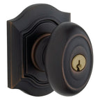 Baldwin Hardware Juego de Entrada con Llave 5237 — Perilla Bethpage con Roseta Bethpage — Bronce aceitado
