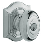 Baldwin Hardware Juego de Entrada con Llave 5237 — Perilla Bethpage con Roseta Bethpage — Cromo pulido