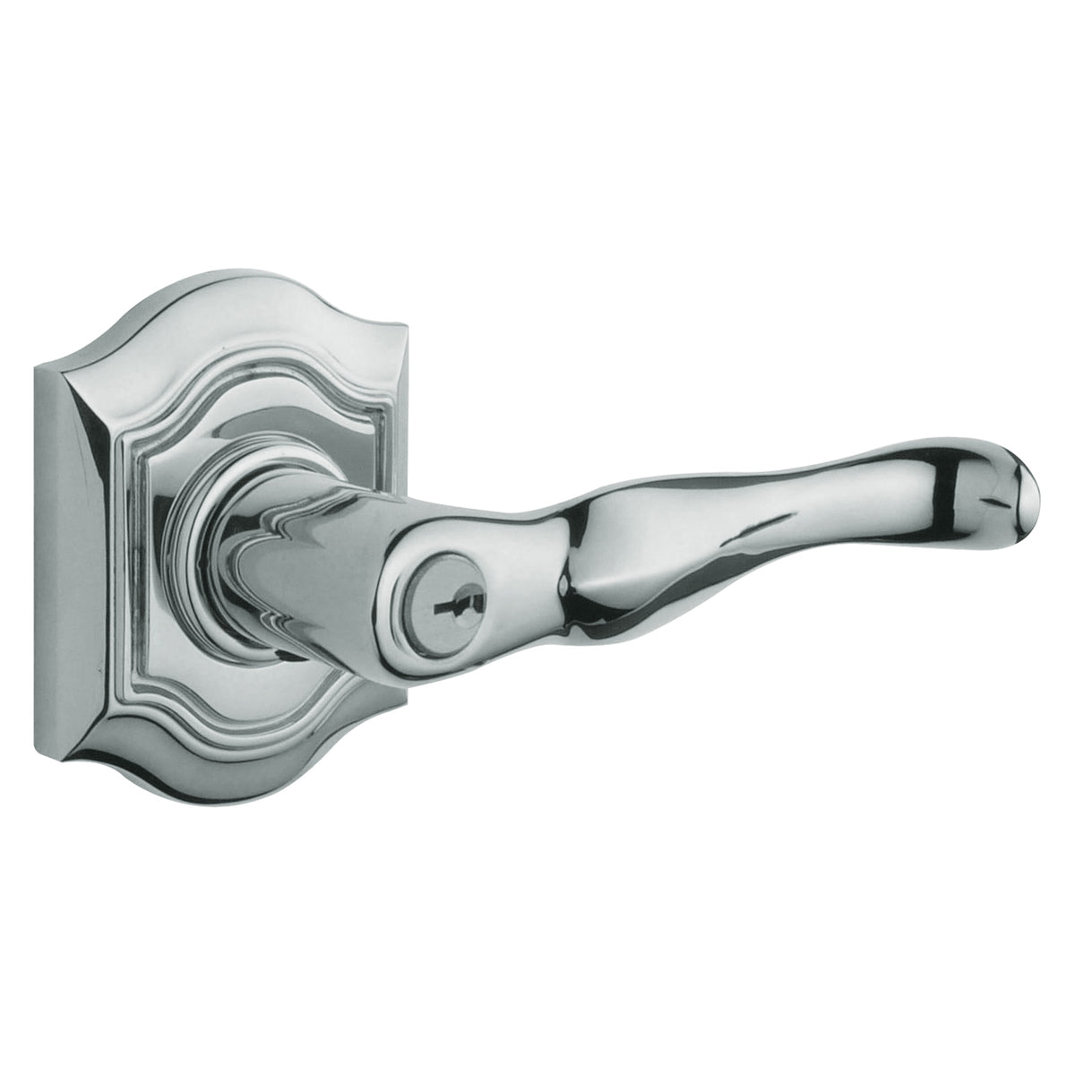 Baldwin Hardware Juego de Entrada con Llave 5237 — Manija Bethpage con Roseta Bethpage — Cromo pulido