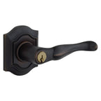 Baldwin Hardware Juego de Entrada con Llave 5237 — Manija Bethpage con Roseta Bethpage — Bronce aceitado envejecido