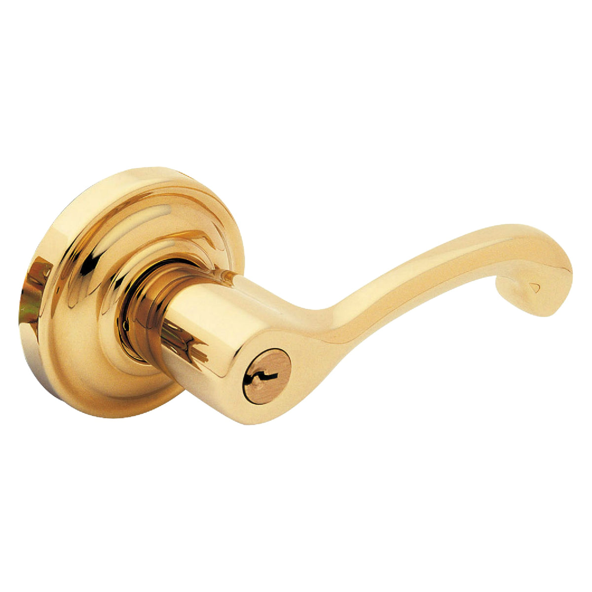 Baldwin Hardware Juego de Entrada con Llave 5245 — Manija Classic con Roseta Clásica — Latón sin laca