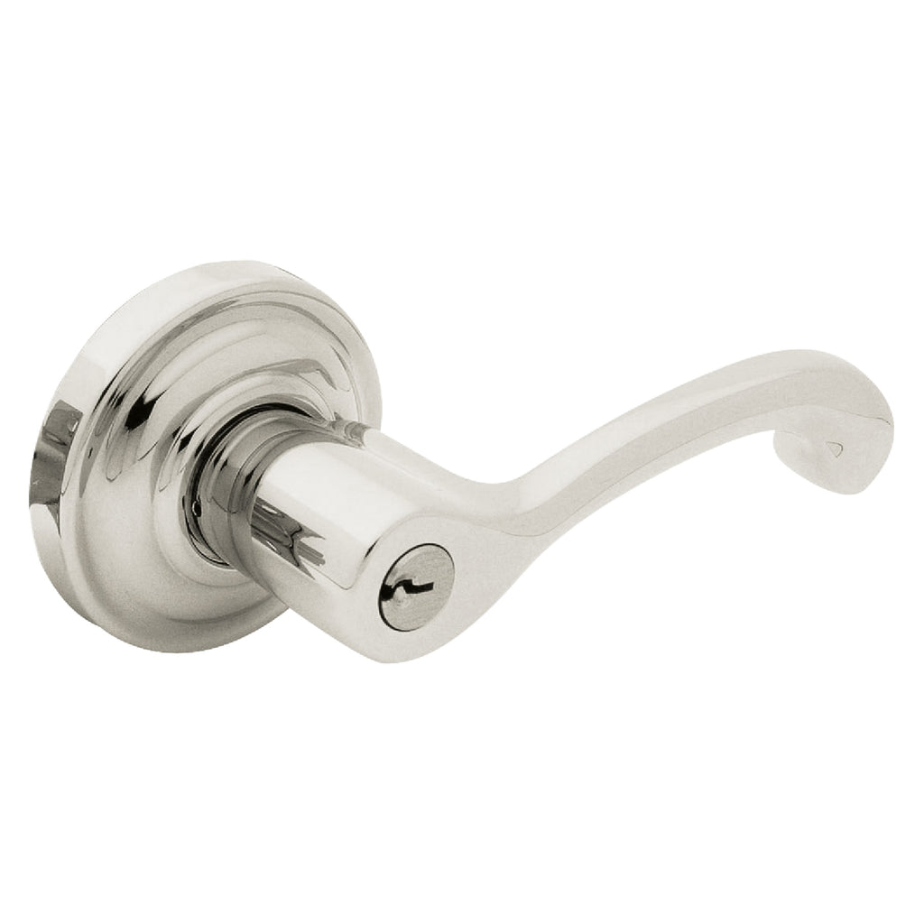 Baldwin Hardware Juego de Entrada con Llave 5245 — Manija Classic con Roseta Clásica — Níquel pulido Lifetime