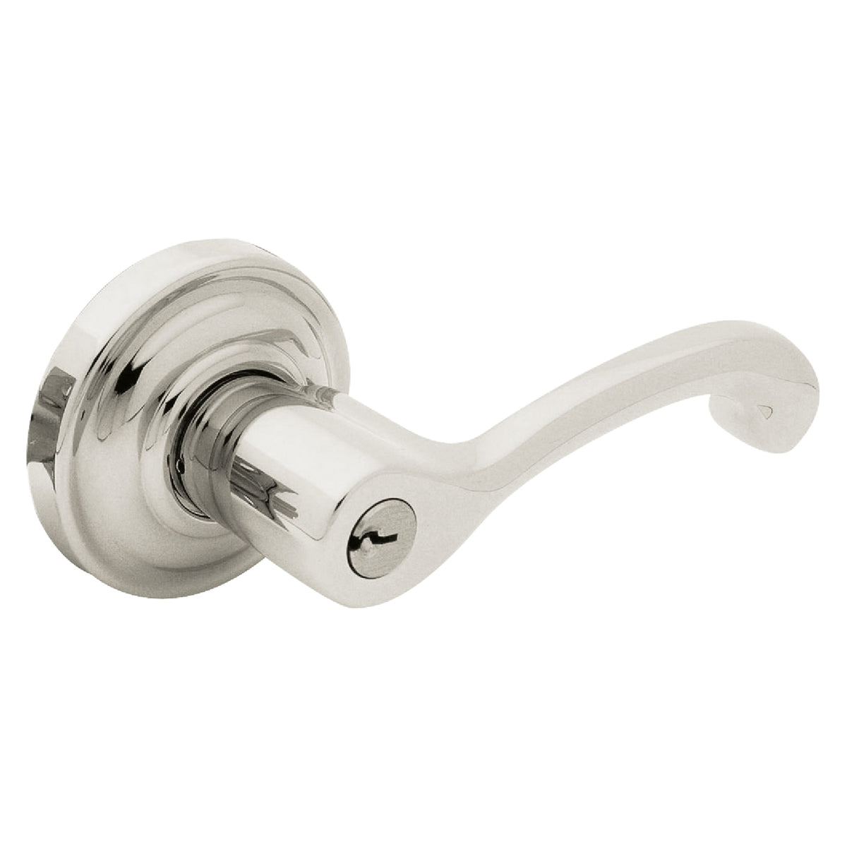 Baldwin Hardware Juego de Entrada con Llave 5245 — Manija Classic con Roseta Clásica — Níquel pulido Lifetime