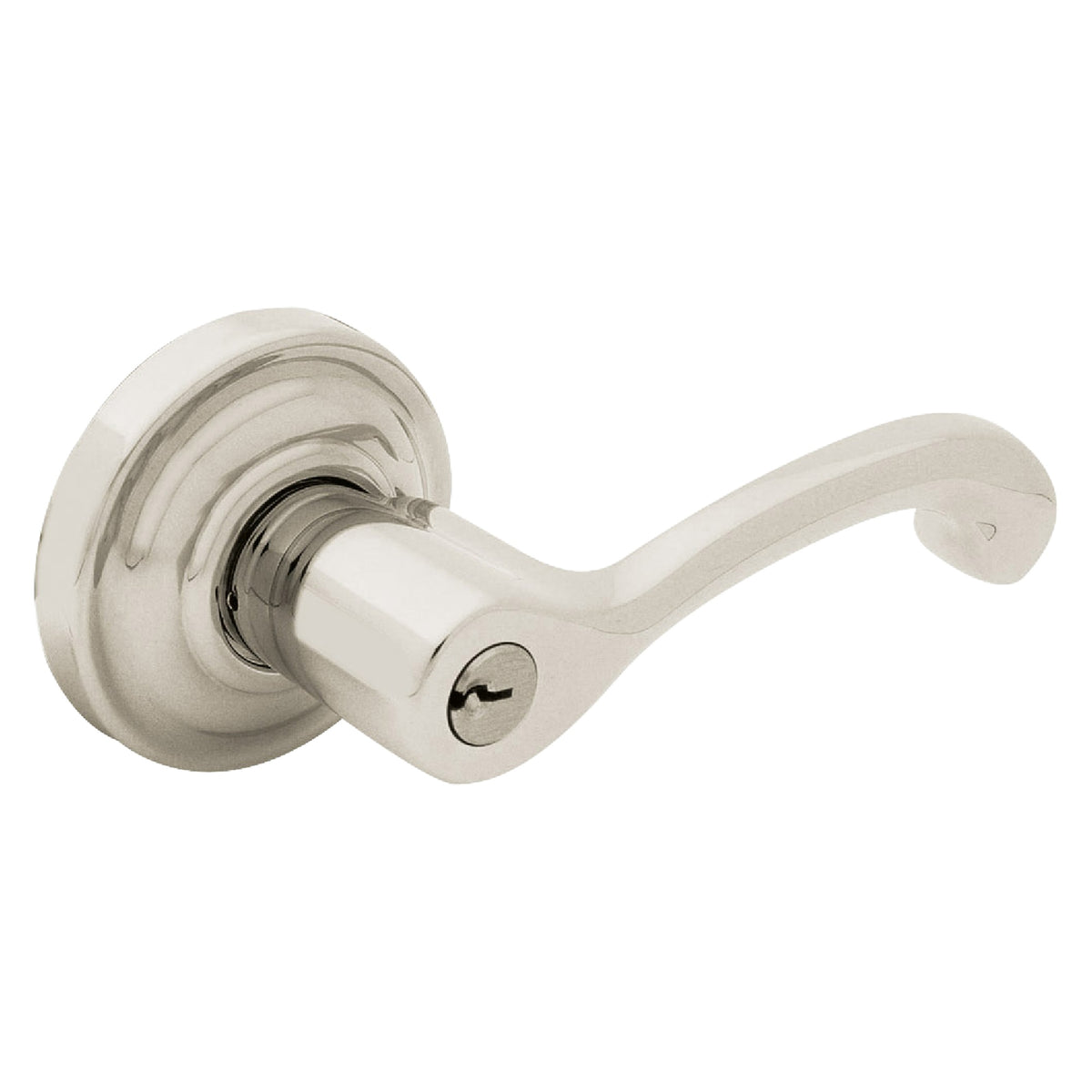 Baldwin Hardware Juego de Entrada con Llave 5245 — Manija Classic con Roseta Clásica — Níquel satinado Lifetime