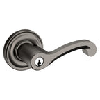 Baldwin Hardware Juego de Entrada con Llave 5245 — Manija Classic con Roseta Clásica — Níquel grafito Lifetime