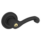 Baldwin Hardware Juego de Entrada con Llave 5245 — Manija Classic con Roseta Clásica — Negro satinado