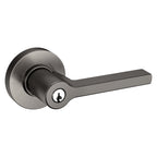 Baldwin Hardware Juego de Entrada con Llave 5260 — Manija Square con Roseta Redonda — Níquel grafito Lifetime