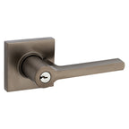Baldwin Hardware Juego de Entrada con Llave 5285 — Manija Square con Roseta Cuadrada — Níquel grafito Lifetime