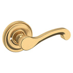 Baldwin Hardware Manija 5445V con Roseta 5048 — Latón satinado Lifetime — Privacidad