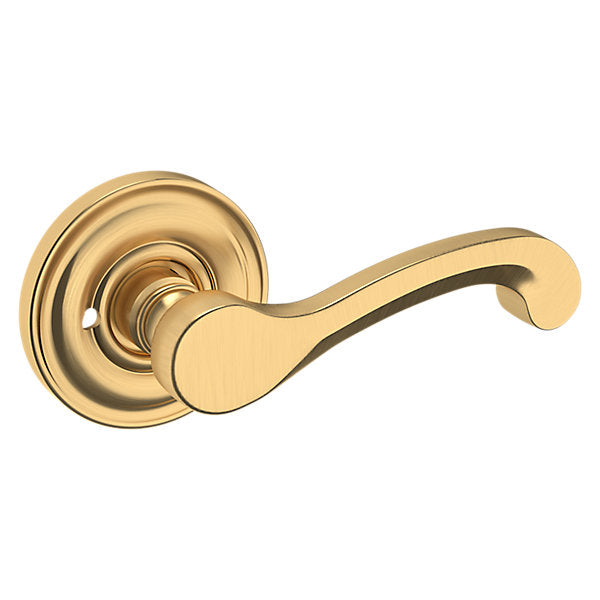 Baldwin Hardware Manija 5445V con Roseta 5048 — Latón satinado Lifetime — Privacidad