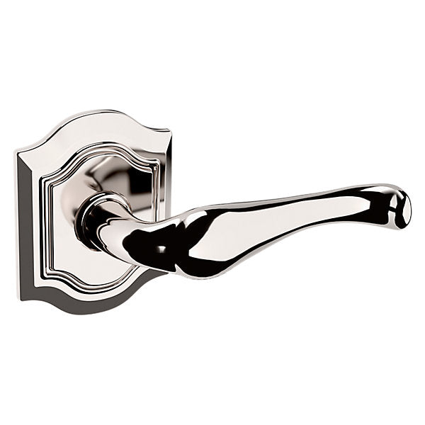 Baldwin Hardware Manija 5447V con Roseta R027 — Níquel pulido Lifetime — Paso