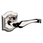Baldwin Hardware Manija 5447V con Roseta R027 — Níquel pulido Lifetime — Privacidad