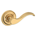 Baldwin Hardware Manija 5455V con Roseta 5048 — Latón satinado Lifetime — Privacidad