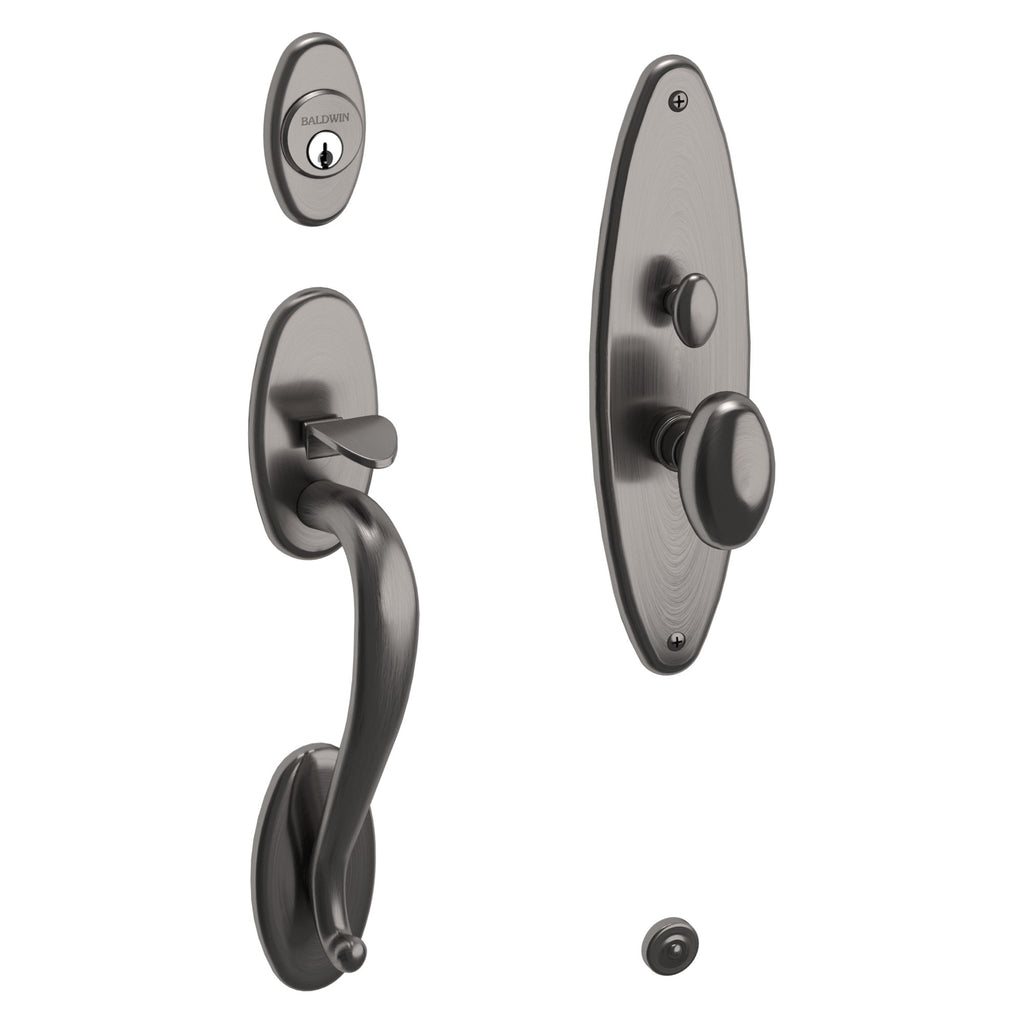 Baldwin Hardware Juego de Entrada Mortise 6560 Lexington — Níquel grafito Lifetime