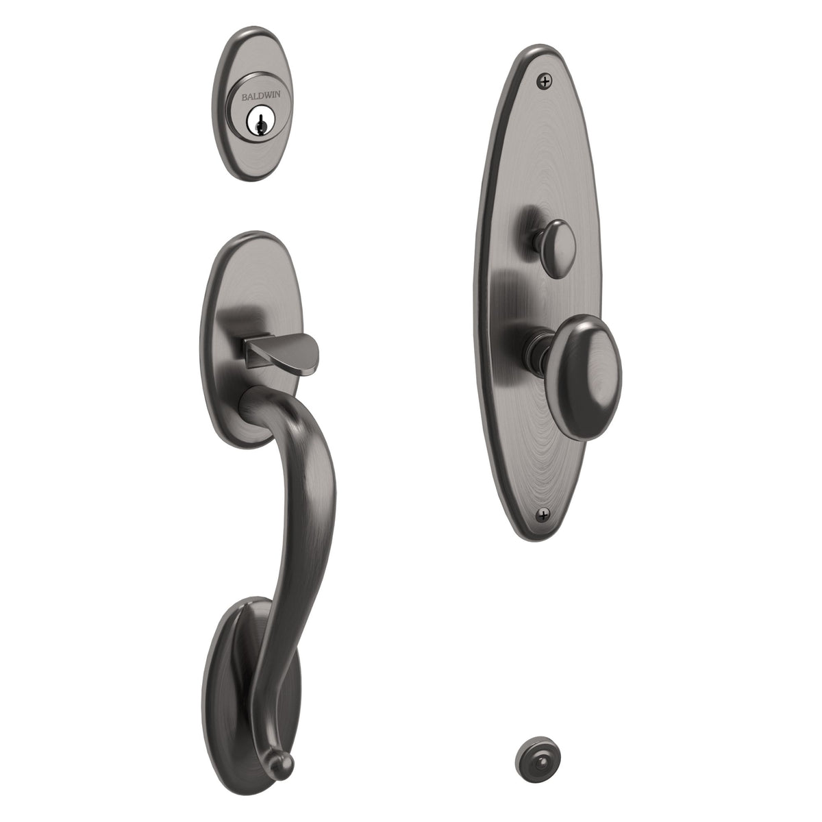Baldwin Hardware Juego de Entrada Mortise 6560 Lexington — Níquel grafito Lifetime