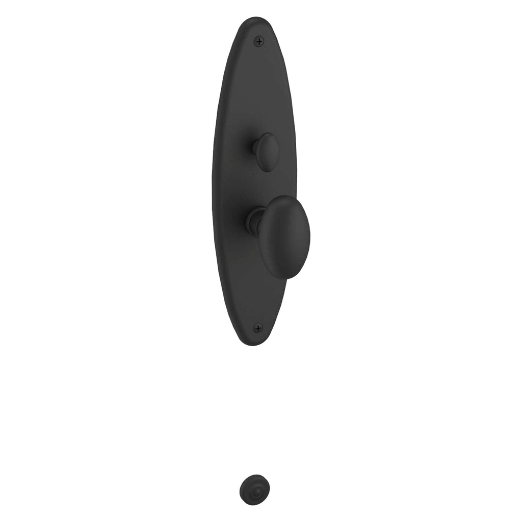 Baldwin Hardware Juego de Entrada Mortise 6560 Lexington — Negro satinado (vista interior)
