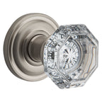 Baldwin Hardware Reserve Perilla Crystal — Níquel satinado — Traditional Round — Paso