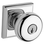 Baldwin Hardware Reserve Perilla con Llave Round — Cromo pulido — Traditional Square