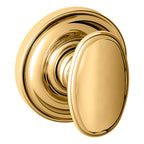 Baldwin Hardware Perilla 5057 con Roseta 5048 — Latón pulido Lifetime (PVD) — Paso