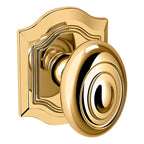 Baldwin Hardware Perilla 5077 Bethpage con Roseta R027 — Latón pulido Lifetime (PVD) — Paso