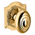 Baldwin Hardware Perilla 5077 Bethpage con Roseta R027 — Latón pulido Lifetime (PVD) — Privacidad