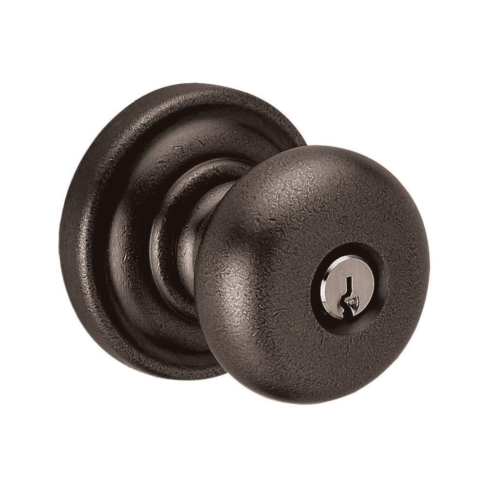 Baldwin Hardware Juego de Entrada con Llave 5205 — Perilla Classic con Roseta Clásica — Bronce aceitado envejecido
